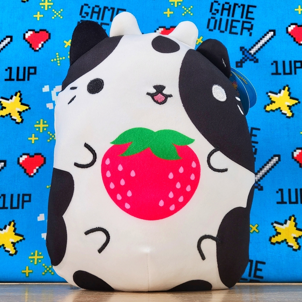 Cepia Cats Vs Pickles MooBerry The Strawberry Cow 8" #456 UltraSoft Jumbo Plush